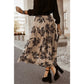 Taran Floral Leaves Embroidered High Waist Maxi Skirt