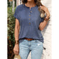 Tarilyn Blue Half Button Short Sleeve Top