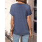 Tarilyn Blue Half Button Short Sleeve Top