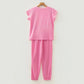 Taryn Pink V Neck Tee Drawstring Pant Set