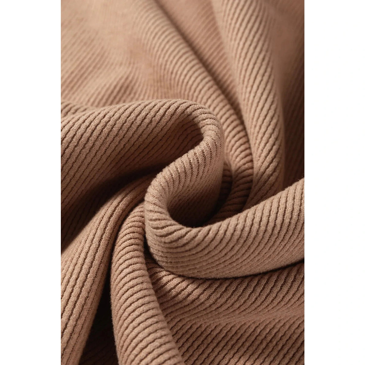 Andria Taupe Lace Drawstring Pullover Hoodie and High Waist Pants Corduroy Suit