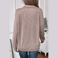 Taylee Khaki Striped Zipper Long Sleeved Sweatshirt