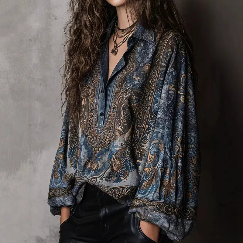 Teah Boho Paisley Luxe Blouse