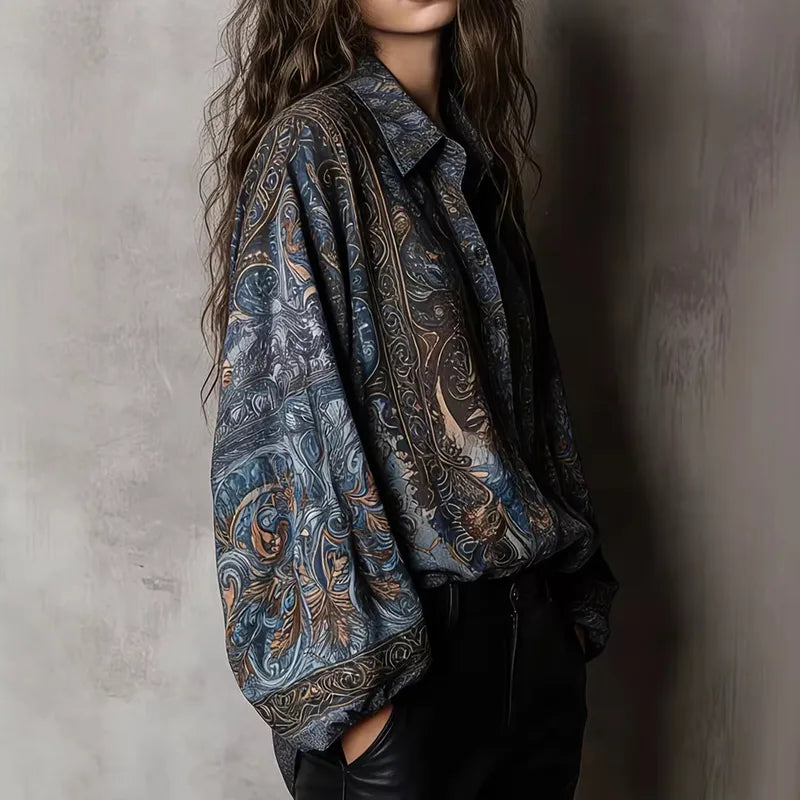 Teah Boho Paisley Luxe Blouse