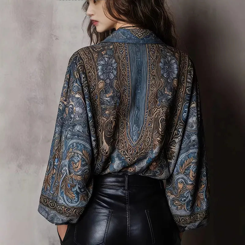 Teah Boho Paisley Luxe Blouse