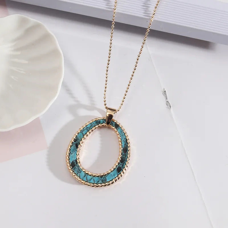 Oval Sweater Chain Necklace - 3 Colors