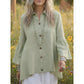 Tera Green Bell Sleeve Button Up Blouse