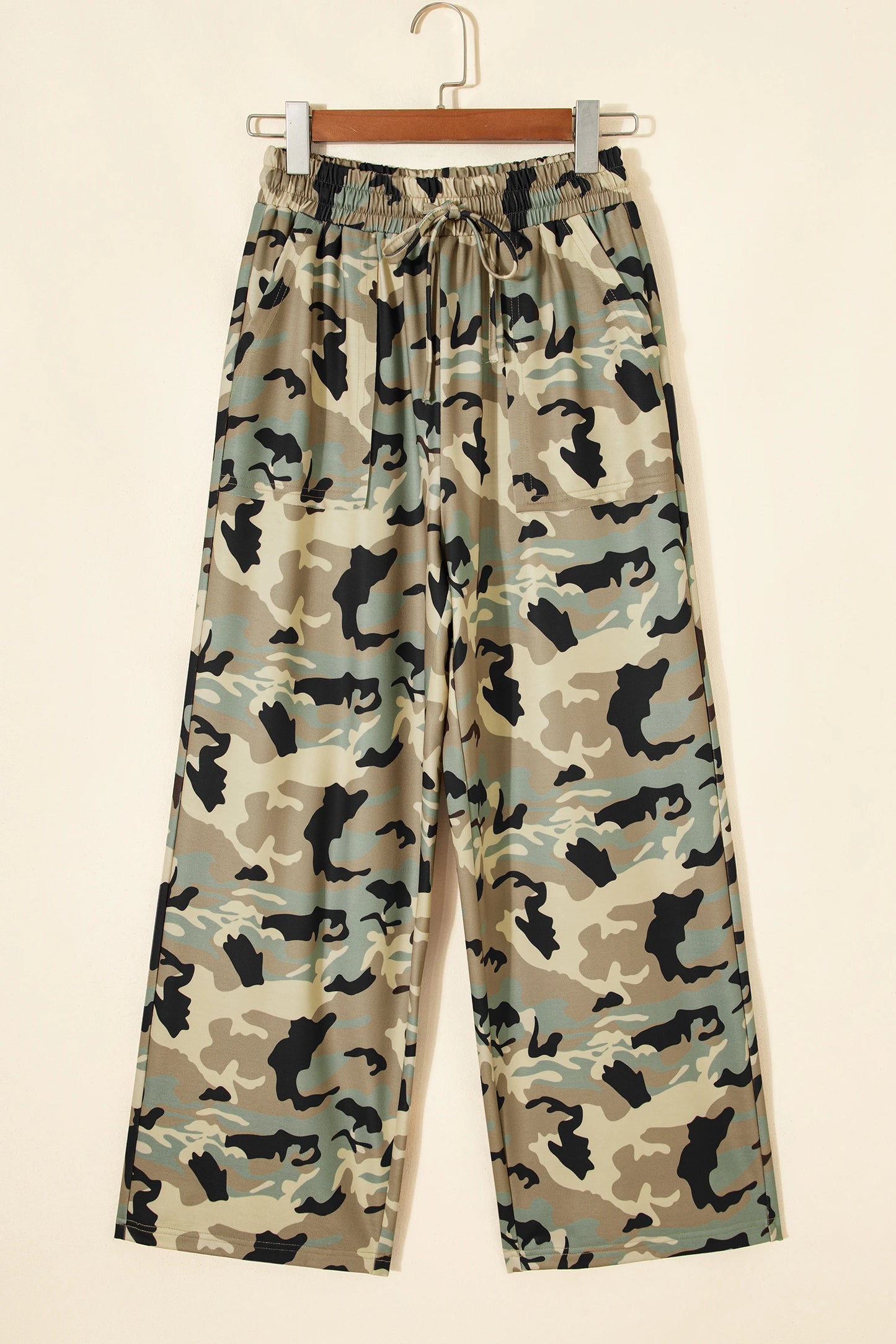 Teresita Camouflage Print Street Fashion Drawstring Shift Pants