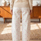 Terra Pink Tailored Seam Polka Dot Print Ankle Length Casual Jeans