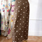 Terra Brown Tailored Seam Polka Dot Print Ankle Length Casual Jeans