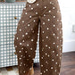 Terra Brown Tailored Seam Polka Dot Print Ankle Length Casual Jeans