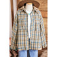 Thera Waffle Knit Patchwork Hooded Plaid Shacket