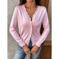 Thessy Pink Lightweight Button Front Cardigan