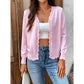 Thessy Pink Lightweight Button Front Cardigan