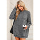 Tiana Grey Mineral Wash Kangaroo Pocket Drawstring Pullover Hoodie