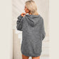 Tiana Grey Mineral Wash Kangaroo Pocket Drawstring Pullover Hoodie