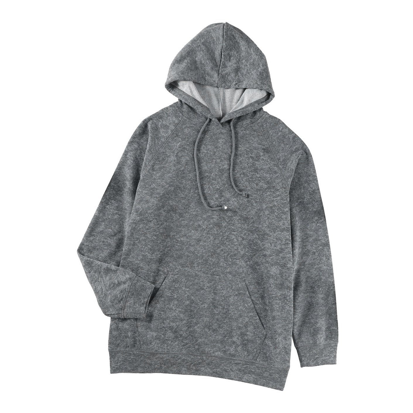 Tiana Grey Mineral Wash Kangaroo Pocket Drawstring Pullover Hoodie