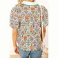 SALE!!!  Tobi Green Short Bubble Sleeve Floral Shirt