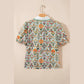 SALE!!!  Tobi Green Short Bubble Sleeve Floral Shirt