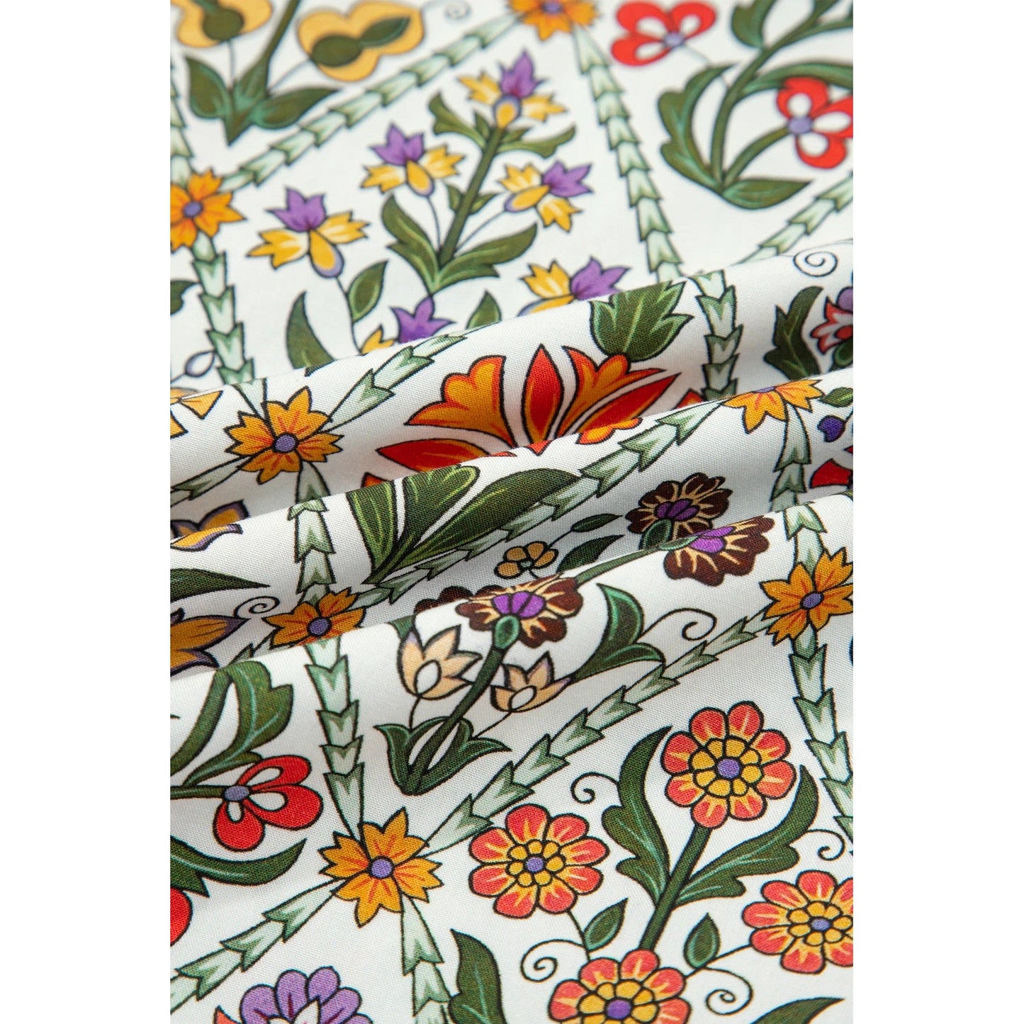 SALE!!!  Tobi Green Short Bubble Sleeve Floral Shirt
