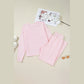 Toni Pink Drop Shoulder Round Neck Top and Buttoned Straight Pants Two Piece Set