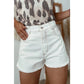 Tori White Raw Hem High Waist Denim Shorts