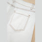 Tori White Raw Hem High Waist Denim Shorts