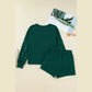 SALE!!!  Tori Dark Green Pearl Embellished Drop Shoulder Pullover Elastic Waist Mini Skort Set