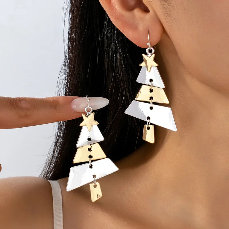 Stacked Christmas Tree Earrings