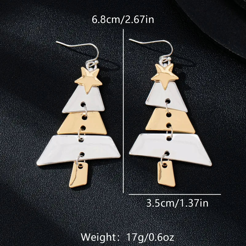 Stacked Christmas Tree Earrings