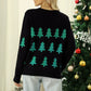 Black Sweater w/ Green Christmas Tree Decor