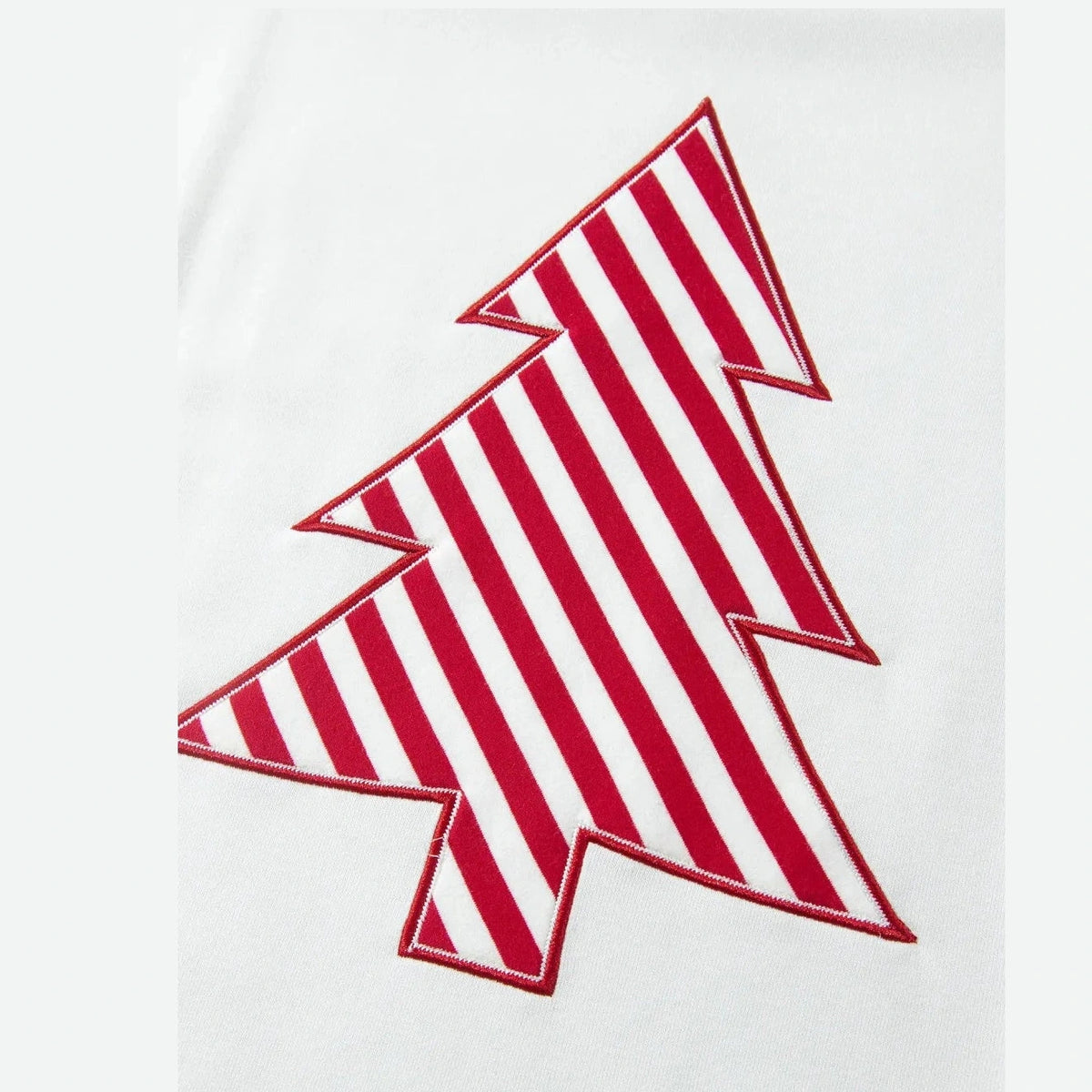 Striped Contrast Christmas Tree Patchwork Puff Sleeve Top