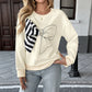 Trisha 3D Striped Bow Drop Shoulder Sweatshirt