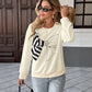 Trisha 3D Striped Bow Drop Shoulder Sweatshirt