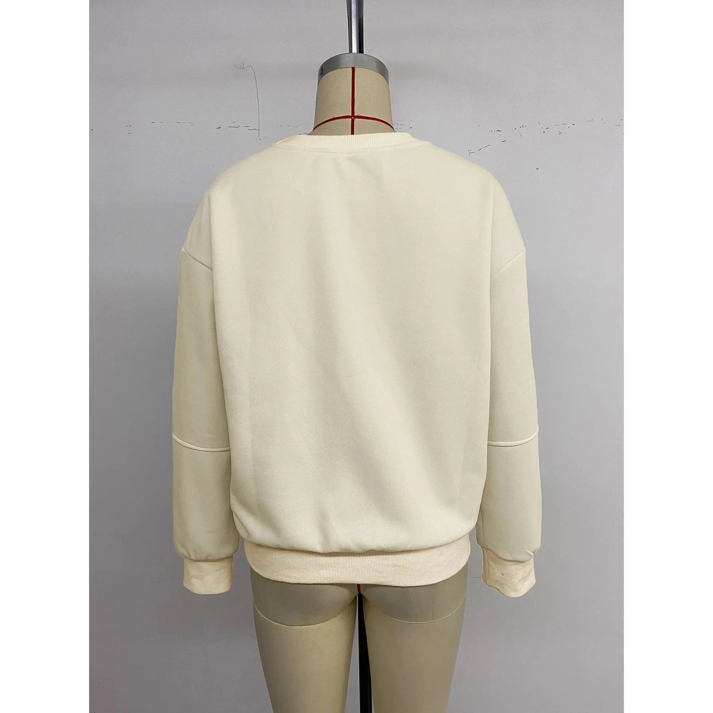 Trisha 3D Striped Bow Drop Shoulder Sweatshirt