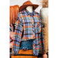 Trudy Orange Plaid Print Loose Vintage Shirt