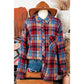 Trudy Red Plaid Print Loose Vintage Shirt