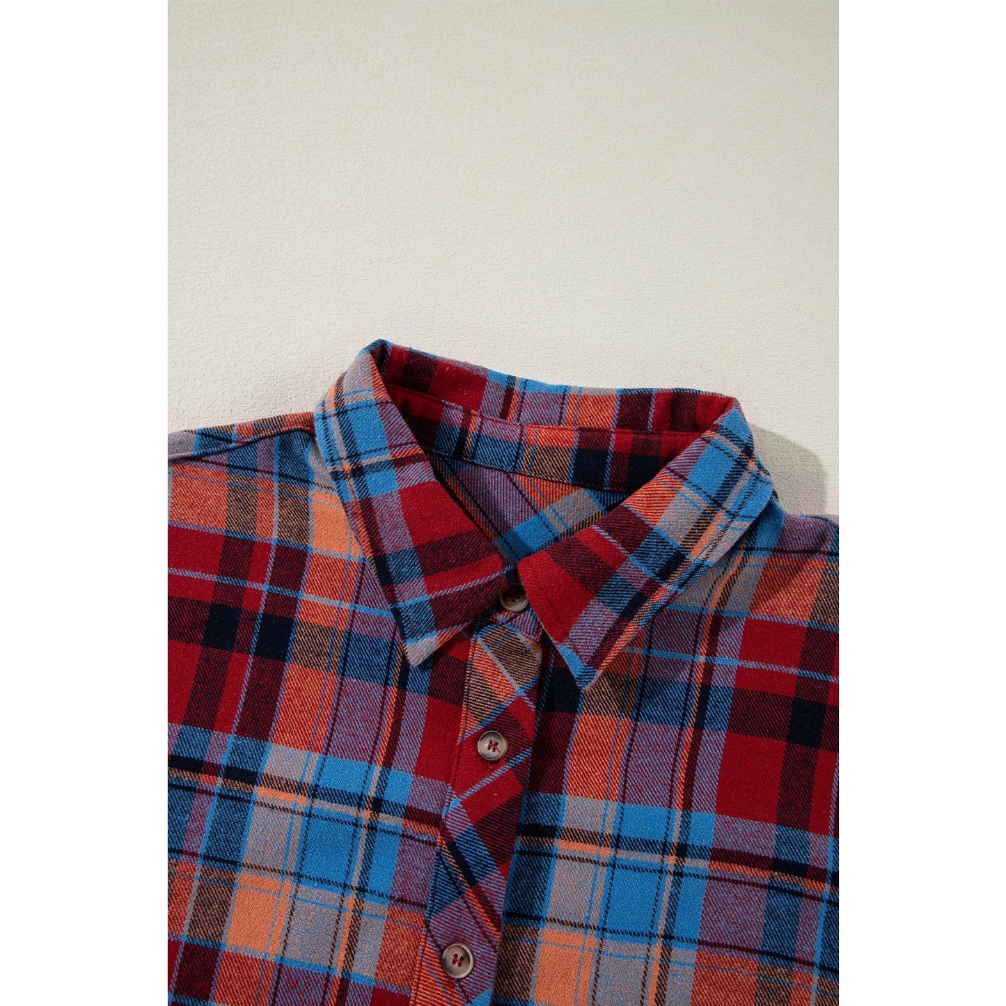 Trudy Red Plaid Print Loose Vintage Shirt