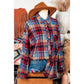 Trudy Red Plaid Print Loose Vintage Shirt