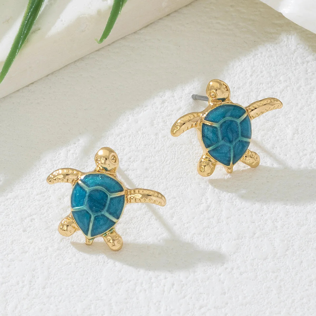 Blue Turtle Stud Earrings