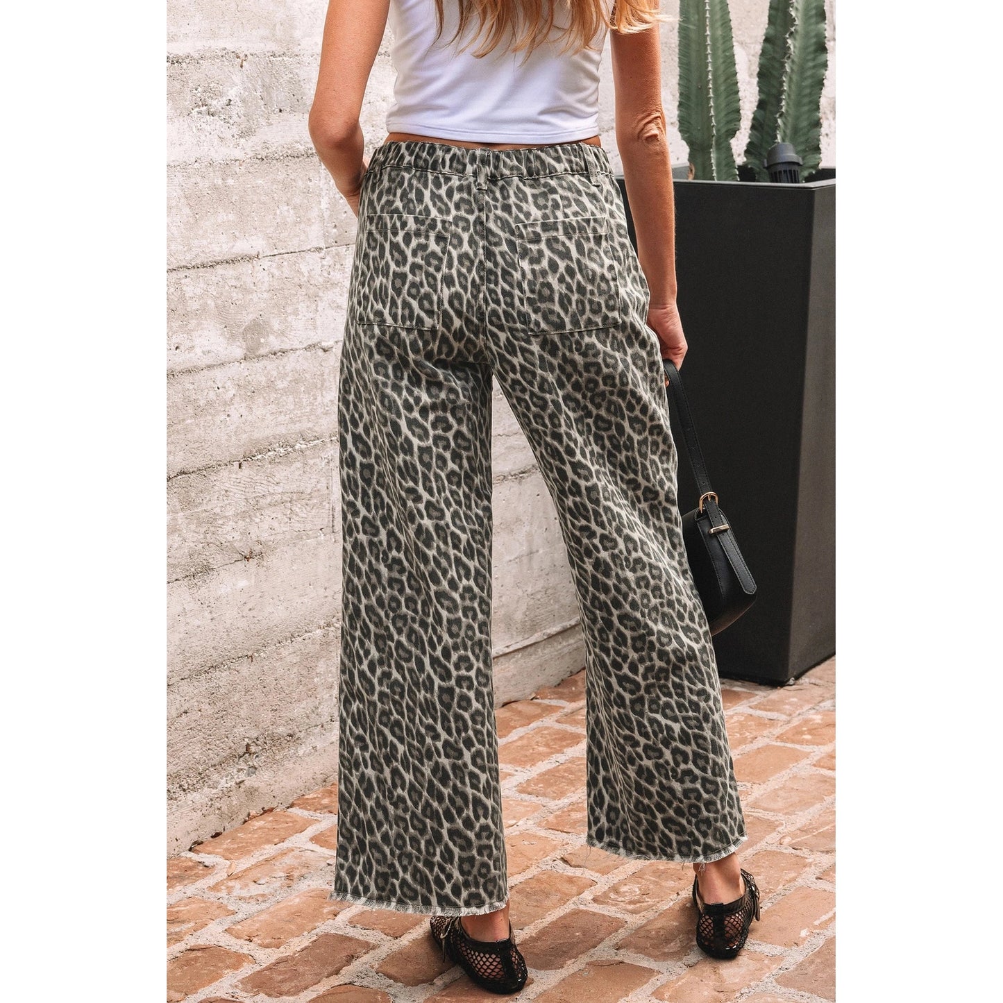 Tyra Leopard Straight Loose Leg Jeans