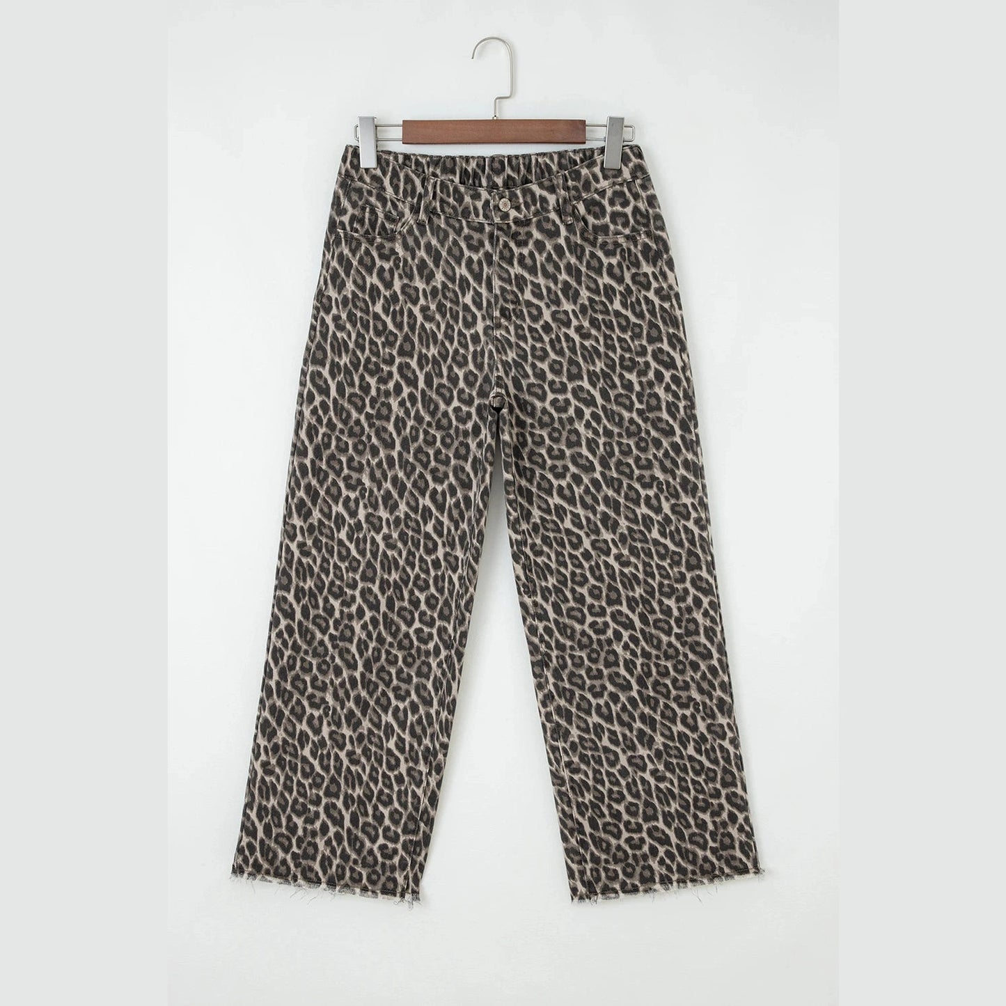 Tyra Leopard Straight Loose Leg Jeans