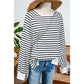 REDUCED!!!  Udelle Black Stripe Raglan Sleeve Side Slits Loose Sweatshirt  REDUCED!!!