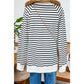REDUCED!!!  Udelle Black Stripe Raglan Sleeve Side Slits Loose Sweatshirt  REDUCED!!!