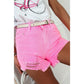 Urmi Pink Distressed Denim Shorts