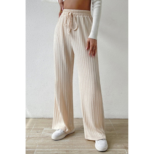 Ursa Apricot Texture Knitted Wide Leg Pants