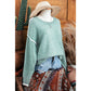 Ursula Moonlight Jade Colorblock Contrasting Edge Crewneck Sweater