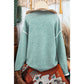 Ursula Moonlight Jade Colorblock Contrasting Edge Crewneck Sweater