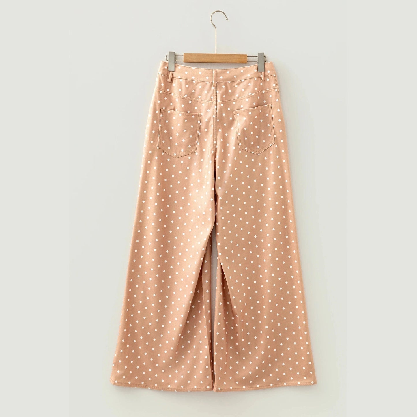 Ursula Khaki Polka Dot Print Drawstring Wide Leg Pants