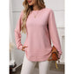 Rylee Pink Rounded Hem Long Sleeve Top